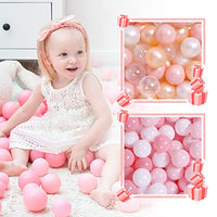 100 pcs Ball Pit Balls (Champagne + Pearlescent Powder+ Pearlescent White) with 100 pcs (2 Pink + White) for Girl Gifts