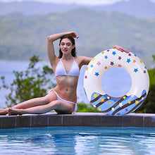 Load image into Gallery viewer, 53Inch Pool Floats Donuts Swim Rings Floats Adult Donut Raft Rings for Kids Adults Swim Tubes Inflatable Beach Swimming Party Raft Floaties Blue
