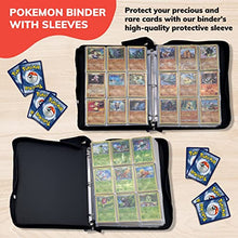 Load image into Gallery viewer, Trading Card Binder with Sleeves - 9-Pocket Holder Fits up to 540 Cards with 30 Removable Pages - Carrying Case Album Storage Organizer Book for Boys and Girls
