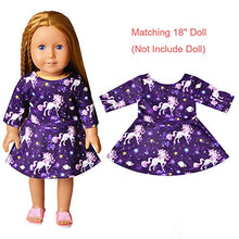 Load image into Gallery viewer, American Doll&amp;Girls Matching Dresses Star Unicorn Outfits, Size 8 9
