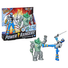 Load image into Gallery viewer, Power Rangers Dino Fury Battle Attackers 2-Pack Blue Ranger vs. Shockhorn Kicking Action Figure Toys with Accessory Inspired by TV Show Ages 4 and Up
