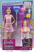 Load image into Gallery viewer, Barbie Skipper Babysitters Inc. Dolls &amp; Playset with Babysitting Skipper Doll, Color-Change Baby Doll, High Chair &amp; Party-Themed Accessories for Kids 3 to 7 Years Old
