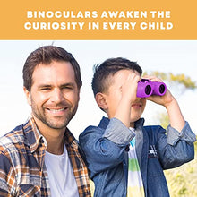 Load image into Gallery viewer, Promora Binoculars for Kids, Set with Magnifying Glass &amp; Compass Purple- Christmas Toys, Kids Binoculars for 3-12 Years Boys and Girls for Toddler, for Kids
