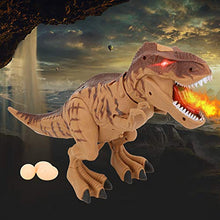 Load image into Gallery viewer, 01 Dinosaur Toy, ABS Material Eye Glow Odorless Light Sound Dinosaur, Non-Toxic Clear Texture High Simulation Reduction for Baby(Spray Egg Laying Dinosaur (Brown))
