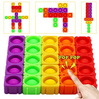 Pngy 25PCS Bubble Fidget Pop it Blocks Toy,Pop Fidget Sensory Toys Dimple Fidget for Kids Adults Autistic Children ADHD Toddler Educational Building Block Toys