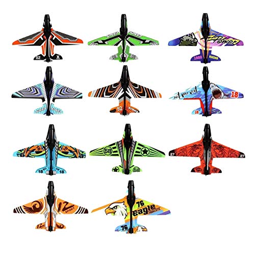 Bubble Catapult Plane Toy Airplane for Kids, 2021 New One-Click Ejection Model Foam Airplane, with 4 Colors Airplane Launcher, Outdoor Sports Boy Toy Kids 3+ Years Olds (10 Foam Planes)