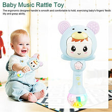 Load image into Gallery viewer, Baby Rattle Toy Hand Grab Rattle Music Sand Hammer Rhythm Stick Educational Electronic Music Cute Cartoon Infant Shaking Rattle for Above 10 Months(Blue)
