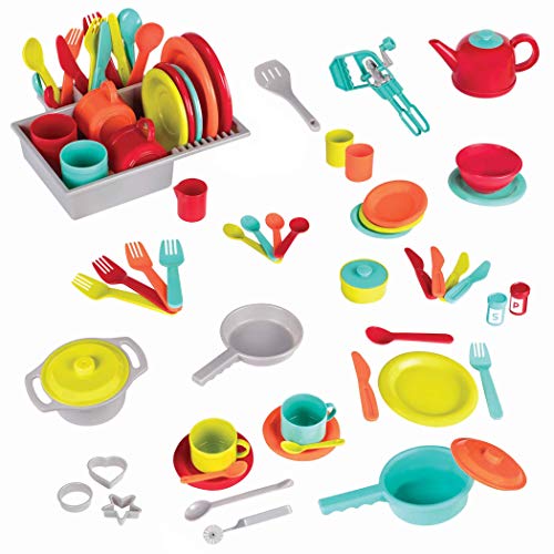Battat - Deluxe Kitchen - Pretend Play Accessory Toy Set (71 Pieces Including Pots & Pans)