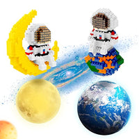 Mini Building Blocks Set Party Favors, Astronaut Building Toy Earth & Moon Block Toy Creative Building Kits for Kids Goodie Bags, Class Prizes, Birthday Gifts, Boys and Girls, Ages 6 & up