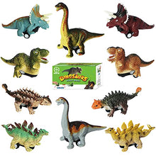 Load image into Gallery viewer, 10 Pack Dinosaur Toys for Kids 3 Year Old and Up Toddler Gift for Boys, Dinosaur World Educational Toys, Pull Back Cars Dinosaur Playset
