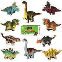 10 Pack Dinosaur Toys for Kids 3 Year Old and Up Toddler Gift for Boys, Dinosaur World Educational Toys, Pull Back Cars Dinosaur Playset