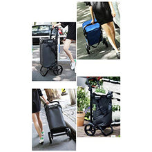Load image into Gallery viewer, Aluminum Alloy Shopping Cart 8 Inch Wheel Full Car Foldable Shopping Cart Home Grocery Shopping Cart (Color : B)
