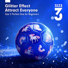 Load image into Gallery viewer, hahaland Soccer Ball Size 3 Soccer Ball Glitter Gifts for Girls Boys, Kids Toddler Soccer Balls Kids Outdoor for Ages 4-8 Toddlers Age 3-4, Kids Soccer Ball for 3 4 5 6 7 8-Year-Old Girls
