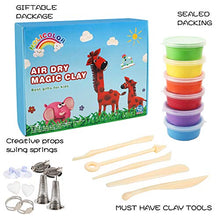 Load image into Gallery viewer, HOLICOLOR 50 Colors Air Dry Clay Magic Modeling Clay for Kids with 1 White and 1 Black Kids Arts and Crafts Kit with Accessories and Tools, Best Gift for Girls and Boys 3-12 Year Old
