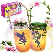 Load image into Gallery viewer, Alritz Fairy Lantern Craft Kit for Kids -DIY Fairy Jar Toys Gift for Girls Ages 4 5 6 7 8 9 10 11 12 Years Old- Flicking Candle Night Lights Craft Projects Party Centerpiece Birthday
