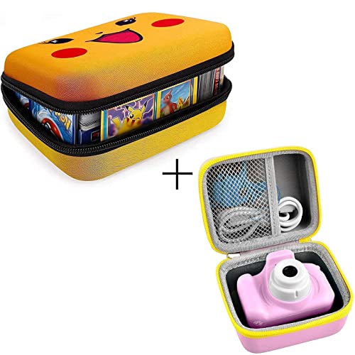 Cards Holder Card Organizer Case Fits Up to 400+ Cards + Kids Camera Case Comaptible with OMZER/for OMWay/for Langwolf/for Seckton/for Nine Cube/for Suncity/for GKTZ Kids Camera