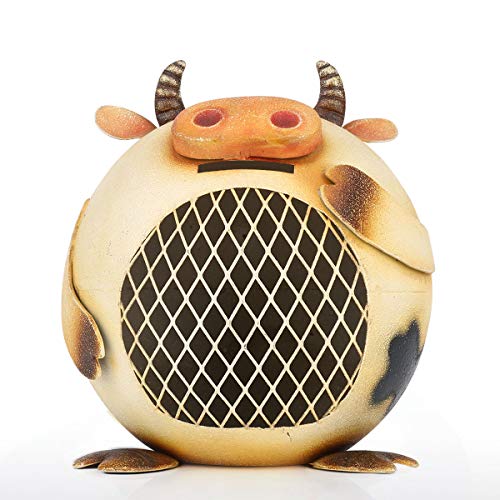 Tooarts Milk Cow Coin Bank Animal Piggy Bank Money Saving Room Ornament Home Decor Box Baby Girl Gifts, Birthday Gifts