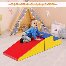 Load image into Gallery viewer, Costzon Climb and Crawl Foam Play Set, Soft Foam Toddler Stairs and Ramp Climber Gym Toy, 2-Piece Educational Play Set for Babies &amp; Toddlers - Great for Climbing, Sliding (Multicolor)
