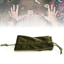 Load image into Gallery viewer, Velvet Tarot Bag, Drawstring Tarot Bag Velvet Pouch with Drawstring Tarot Bag Dice Bag Card Bag Velvet Soft Fabric Playing Cards Jewelry Coins Storage Pouch Bag(Green)
