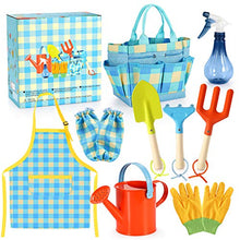 Load image into Gallery viewer, Kids Gardening Set - Kids Gardening Tools Set Colorful Children Garden Tools Fun STEM Toys with Watering Can, Gloves, Shovel, Rake, Trowel, Storage Bag, Apron, Sprayer - Gifts for Boys and Girls
