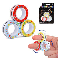 Go Play Magnetic Magic Fidget Toy, 3 Pack Stress Relief Rings, Therapy Magnetic Finger Toy, Great for Kids with ADHD, 2113