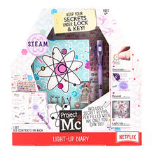 Load image into Gallery viewer, Project MC2 Light Up Diary with Invisible Ink by Horizon Group USA, Keep Your Secret Diary, Journal Safe Under Lock &amp; Key, Write using Invisible Ink, Decorate with Stickers &amp; More
