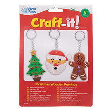 Load image into Gallery viewer, Baker Ross AT212 Christmas Wooden Keyrings Kits - Pack of 8, Festive Arts and Craft

