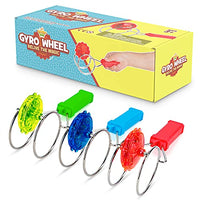 Retro Magic Gyro Wheel - 3 Pack - Light Up Magnetic Stocking Stuffers for Kids - Sensory Toy with Spinning Wheel and Flashing LEDs | Rail Twister Vintage Fidget Toy for Adults & Children | 3 Colors