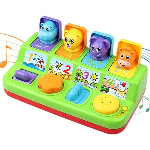FS Cause and Effect Pop Up Toy with Light and Music, Baby Toys 6 to 12 Months, Early Developmental 7 8 9 10 12 Month Old Baby Toys, Toddlers Learning Toys for 1 Year Old Boy and Girl Gift