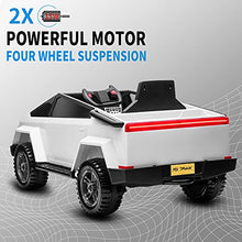 Load image into Gallery viewer, MX Truck Ride On Car with Remote Control, Cyber Style Pickup Truck 12V Electric Car for Kids to Drive, White
