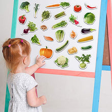 Load image into Gallery viewer, MAGDUM PHOTO FRUITs&amp;Berries&amp;VEGETABLEs-50 magnets for kitchen -real LARGE fridge magnets for toddlers- Magnetic EDUcational toys baby 3 year old baby - LEARNing magnets for kids- Kid magnets
