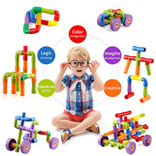 Load image into Gallery viewer, Joqutoys STEM Building Blocks Toy, 72 Pieces Creative Pipe Tube Sensory Toys, Construction Set Build Bicycle, Tank, Scootie, Motor Skills Endless Design Educational Learning Toys for Kids Aged 3+
