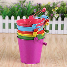 Load image into Gallery viewer, NUOBESTY 6pcs Mini Metal Buckets Tin Pail with Handle for Party Favors Candy French Fries Plants Herbs Succulent Planter Holder Random Color Crafts 12. 5CM
