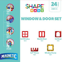 Load image into Gallery viewer, Shapemags 24 Piece Window, Fences and Doors Magnetic Tiles 3D Construction Building Blocks Award Winning STEM Educational Accessories Set for Kids
