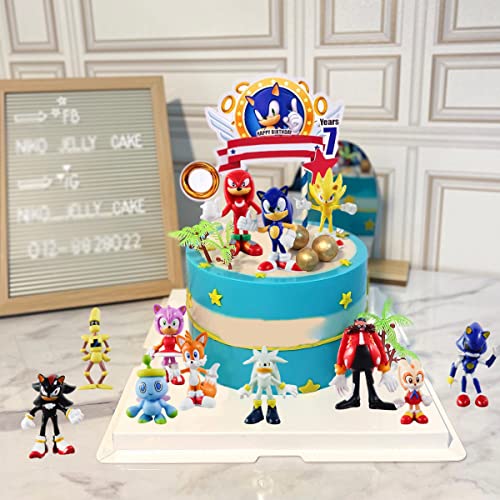 Buy 12PS Sonic Cake Toppers, Sonic Action Figures, Hedgehog Party