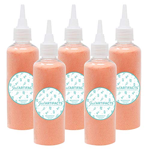 Just Artifacts 2lbs Craft and Terrarium Decorative Colored Sand (Peach, 5pcs)