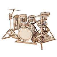 Rowood Drum Set 3D Puzzles for Adults, Wooden DIY Toy Kit for Teens Kids, Drum Kit(246PCS)