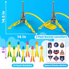 Load image into Gallery viewer, SpringFlower Toy Rocket Launcher for Kids, 2 Sturdy Rocket Launchers, 8 Colorful Foam Rockets, Fun Outdoor Toy for Kids, Gift for Boys &amp; Girls Age 3, 4, 5, 6, 7, 8+ Years Old
