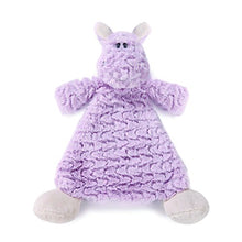 Load image into Gallery viewer, Harlow Hippo Lavender Children&#39;s Plush Rattle Blankie
