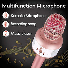 Load image into Gallery viewer, LEERON Microphone for Kids, Kids Microphone Adults Wireless Microphone Speaker, Fun Toy Microphone for Girls Boys,Portable Rechargeable Bluetooth Microphone for Home KTV, Birthday Party Decorations

