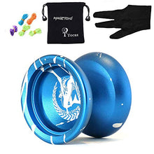 Load image into Gallery viewer, Magic YOYO N12 Alloy Aluminum Metal Professional Yo-yos Toy Yo Yo Ball with 1 Gloves And 5 Strings (Blue-White)
