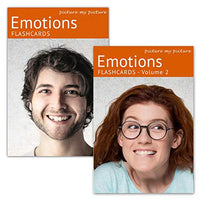 Feelings and Emotions Flash Cards Volume 1 and 2 | 80 Emotion Development Language Photo Cards | Speech Therapy Materials and ESL Materials