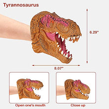 Load image into Gallery viewer, Modalf Dinosaur Toys Hand Puppet ,Dinosaur Claws Head Soft Rubber, Triceratops, Tyrannosaurus,Double Crown Dragon Figures Set for Kids Boys Girls Adult,Halloween Toys Game Gifts
