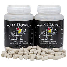 Load image into Gallery viewer, Polly Plastics Rock Tumbling Ceramic Filler Media (Large Cylinder Size) Non-Abrasive Ceramic Pellets for All Type Tumblers (3 lbs)
