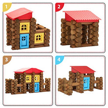 Load image into Gallery viewer, SainSmart Jr. 150 PCS Wooden Log Cabin Set Building House Toy for Toddlers, Classic Tinker Construction Kit with Colorful Wood Blocks for 3+ Years Old

