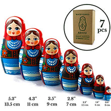 Load image into Gallery viewer, Matryoshka Polish National Dress Babushka Russian Nesting Wooden Stacking Doll 7 Pcs
