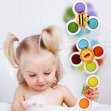 Load image into Gallery viewer, 3PCS Suction Cup Spinner Bath Toy for 1 2 Year Old Baby Toys Spinning Top Baby Toys Sensory Toys for Toddlers 1-3
