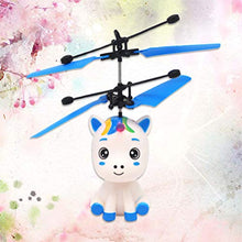 Load image into Gallery viewer, TOYANDONA Flying Mini Drone Animal Design Gesture Induction Aircraft Toy USB Charging Body Induction Toy for Kids Children Easy Indoor Small UFO Flying(Blue)
