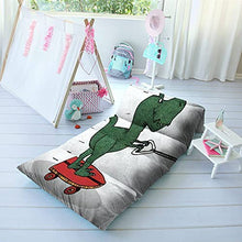 Load image into Gallery viewer, Kids Floor Pillow Funny Skater Dinosaur T REX ILLUSTATION Skater t rex Dinosaur Pillow Bed, Reading Playing Games Floor Lounger, Soft Mat for Slumber Party, for Kids, Queen Size
