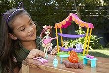 Load image into Gallery viewer, Mattel Enchantimals Savannah Sleepover Playset with Griselda Giraffe Doll (6-in), 2 Animal Friends, Tent, and 10 Accessories, Sunny Savanna Collection, Great Gift for Kids Ages 3Y+
